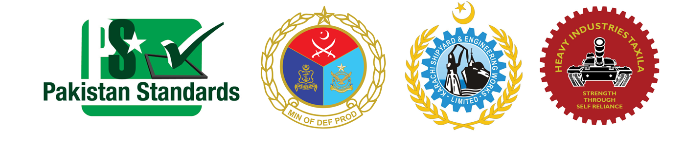 Approval marks of Pakistan Standards, Ministry of Defence Production, Karachi Shipyard and Engineering Works Limited, and Heavy Industries Taxila