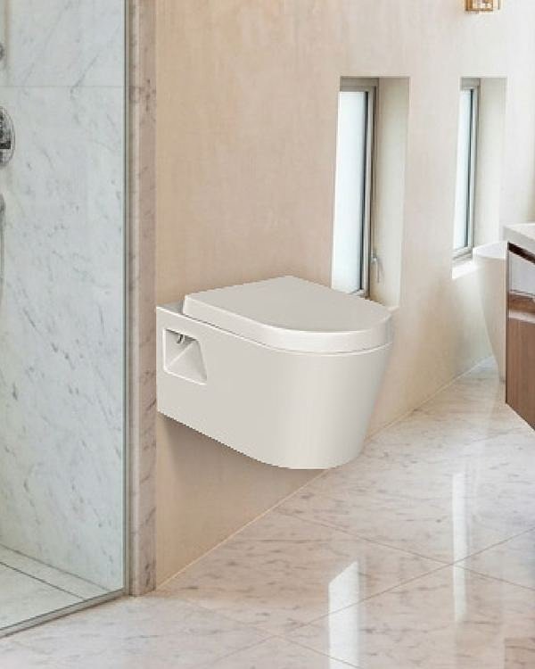 VE-I wall-hung commode with a squared form